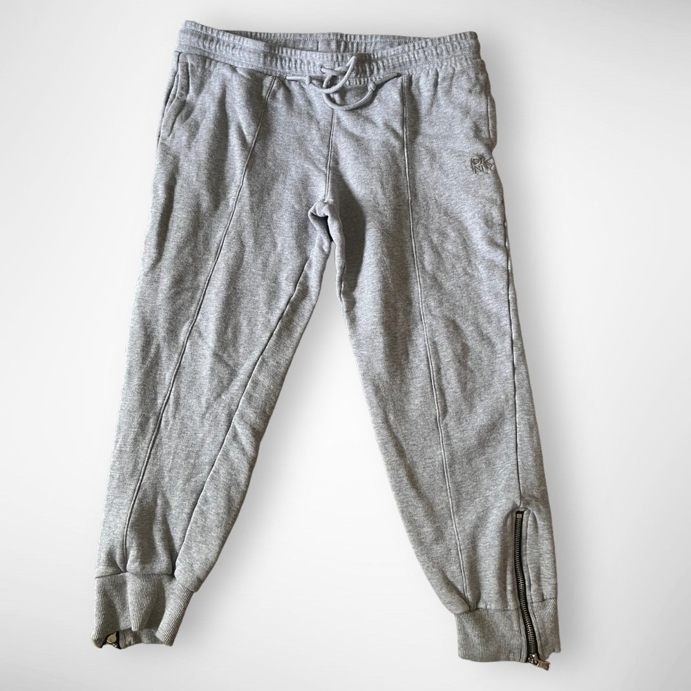 DKNY SPORT Women's Gray Capri Cropped Zipper Hem‎ Jogger Sweatpants Medium | EUC